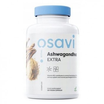 Ashwagandha Extra 450 mg, 120 vegan kaps., cena, wskazania, właściwości