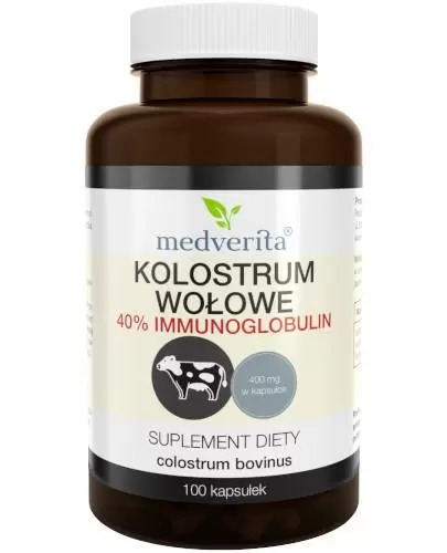 Medverita Kolostrum wołowe 40% immunoglobulin 100 kapsułek zdjęcie