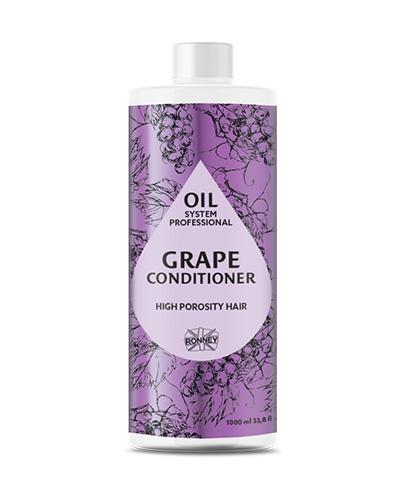 RONNEY Professional Oil System Odżywka GRAPE, włosy wysokoporowate, 1000 ml zdjęcie