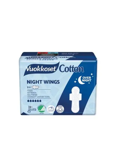 Vuokkoset Cotton podpaski wings na noc 9 sztuk zdjęcie