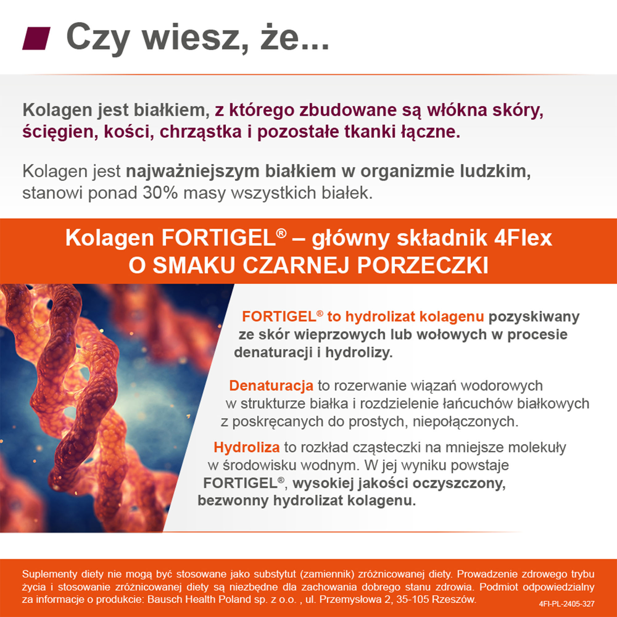 4 Flex kolagen nowej generacji z witaminą C o smaku czarnej porzeczki 30 saszetek