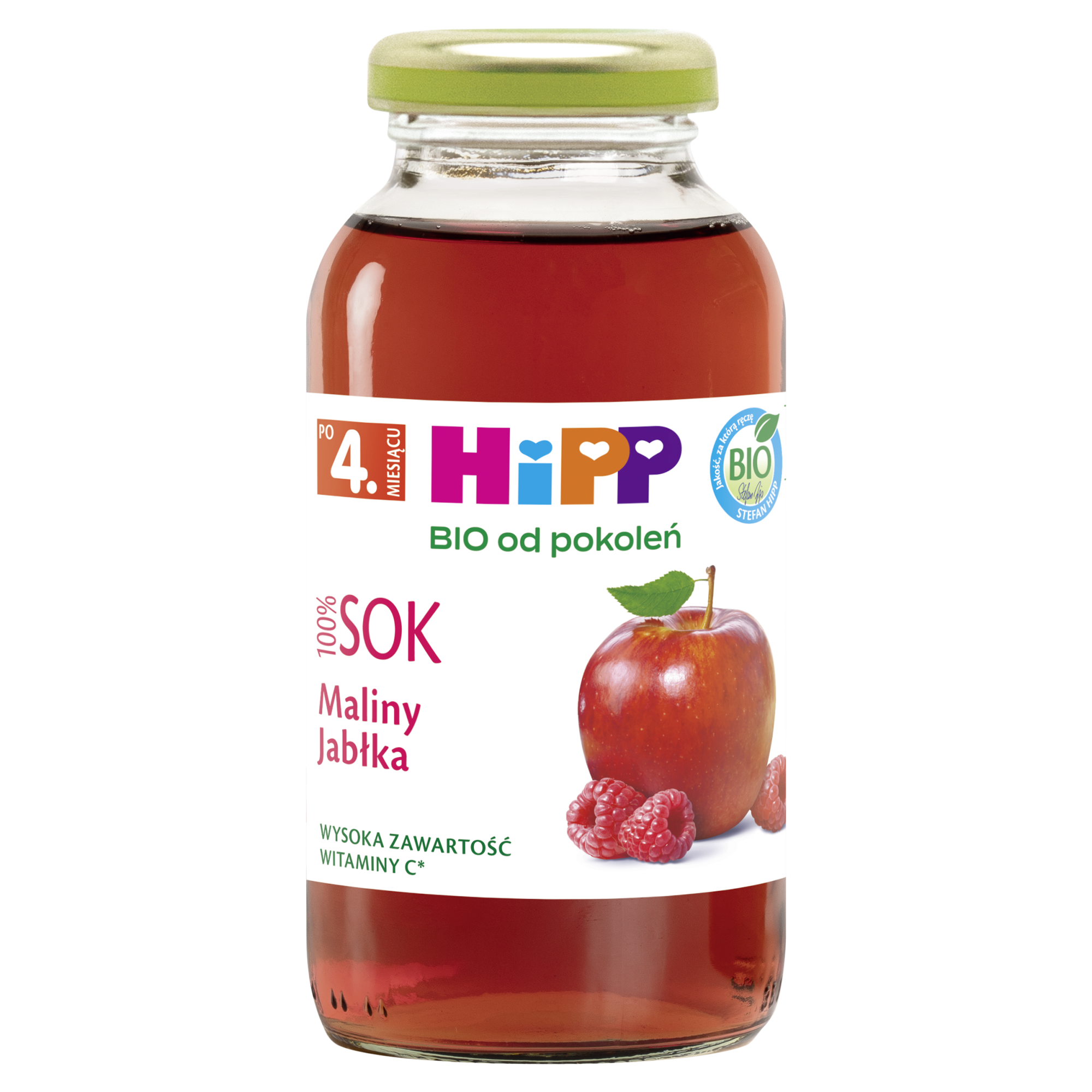 HiPP BIO Maliny-Jabłka sok 100% po 4 miesiącu - 200 ml zdjęcie