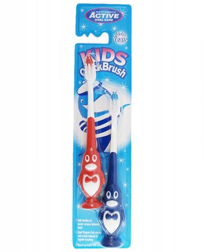 Beauty Formulas Activ Oral Care Kids Quick Brush Szczoteczka do zębów dla dzieci Pingwin 3-6 lat - 2 szt. - cena, opinie, wlaściwości zdjęcie