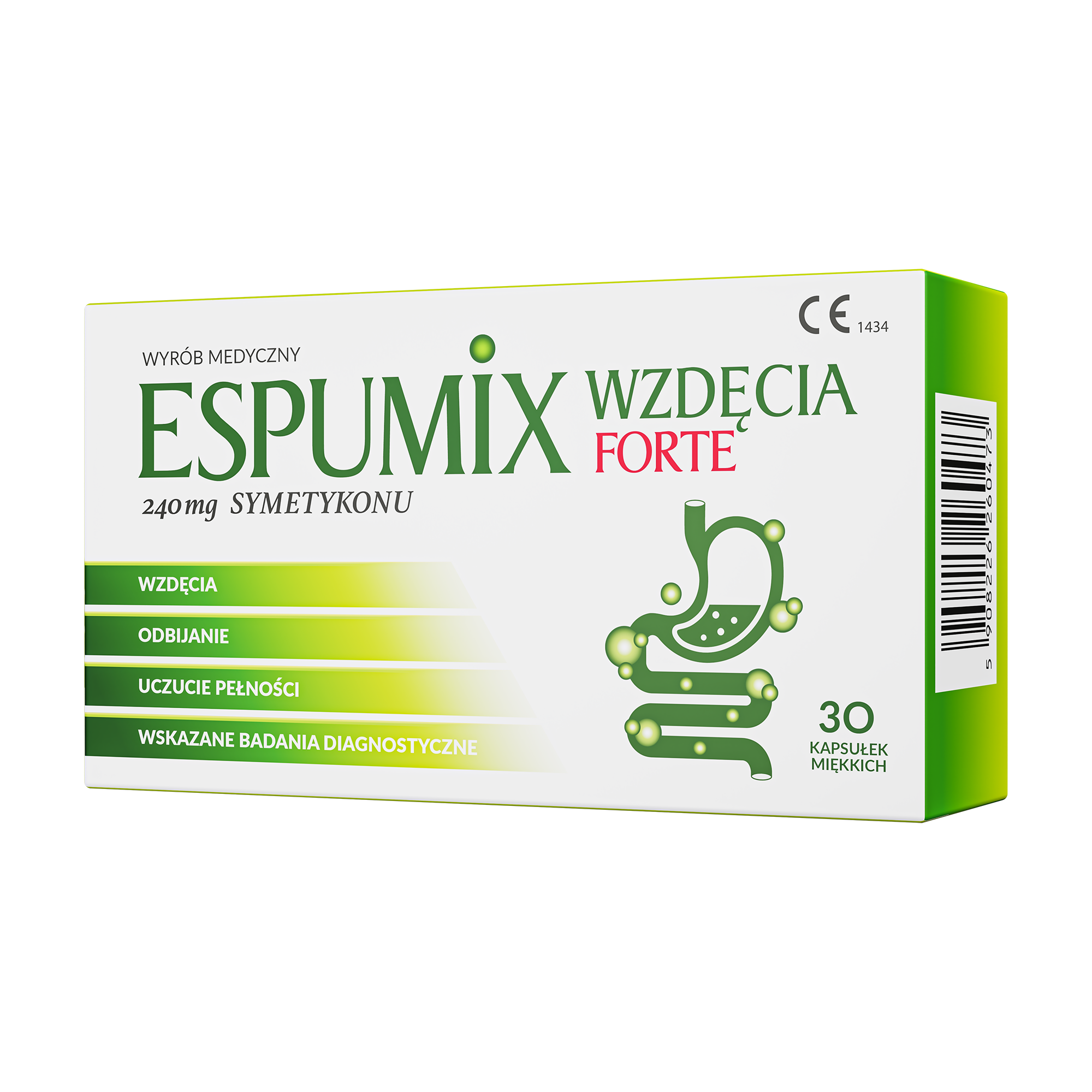 Espumix Wzdęcia Forte 240 mg symetykonu, kapsułki, 30 sztuk