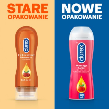 DUREX PLAY MASSAGE 2w1 Stymulujący nawilżający żel intymny do masażu z pobudzającą Guaraną, 200 ml