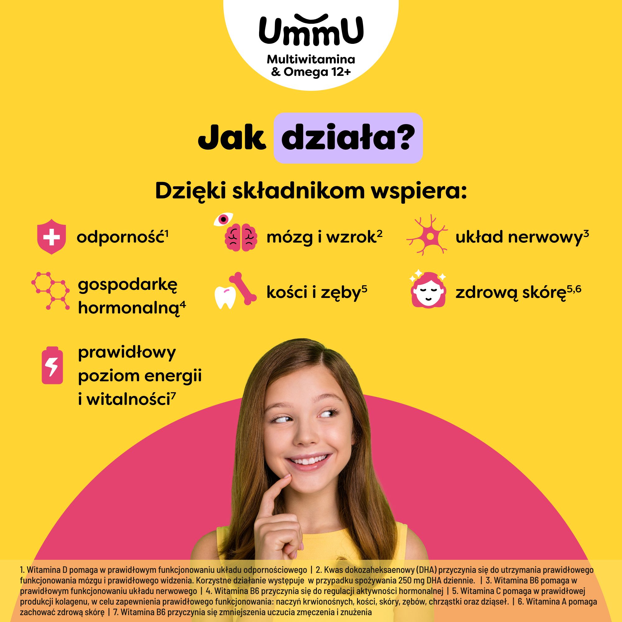 UmmU Multiwitamina&omega 12+ pastylki żelowe, 27 sztuk