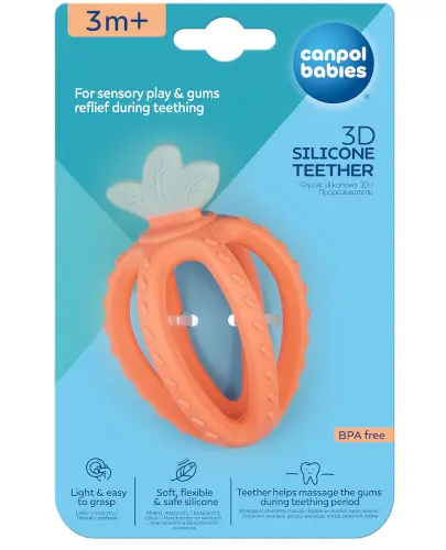 Canpol Babies sensoryczny gryzak 3D silikonowy truskawka 3m+ [80/400_ora] 1 sztuka zdjęcie
