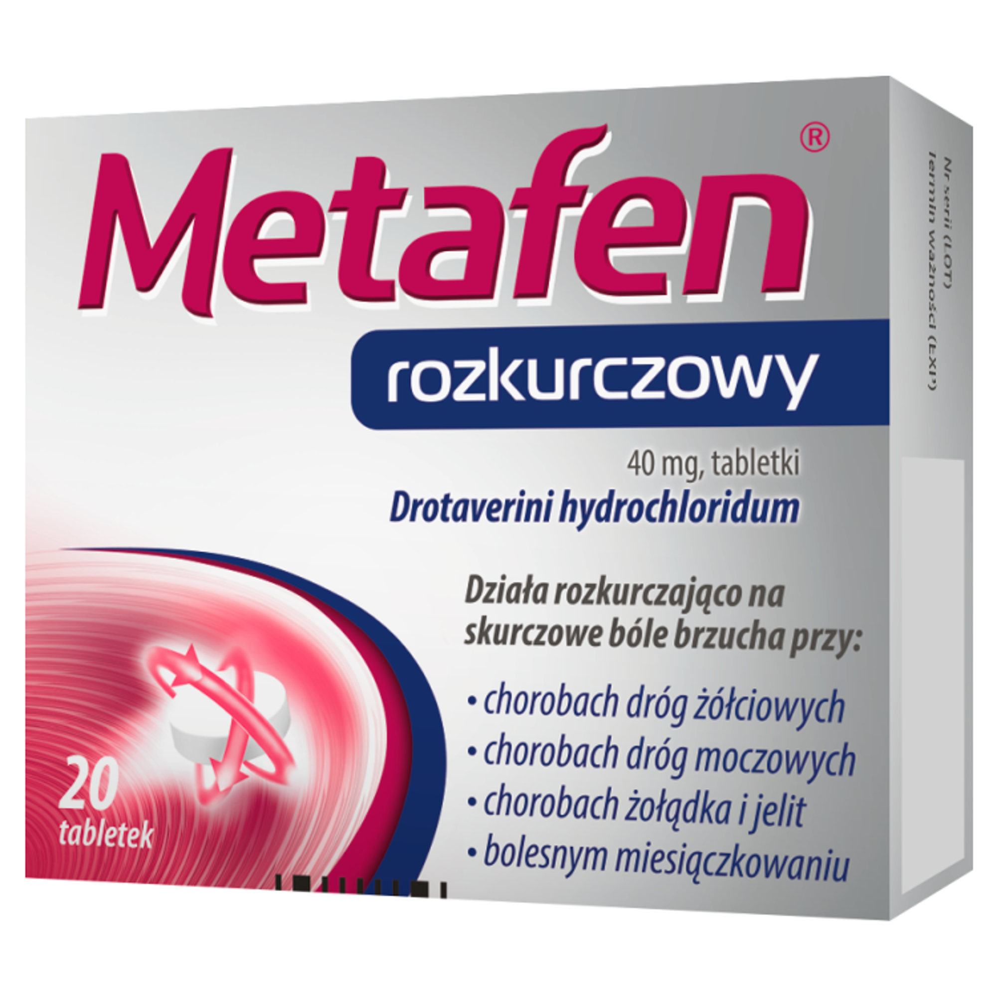 Metafen rozkurczowy 40 mg 20 tabletek zdjęcie