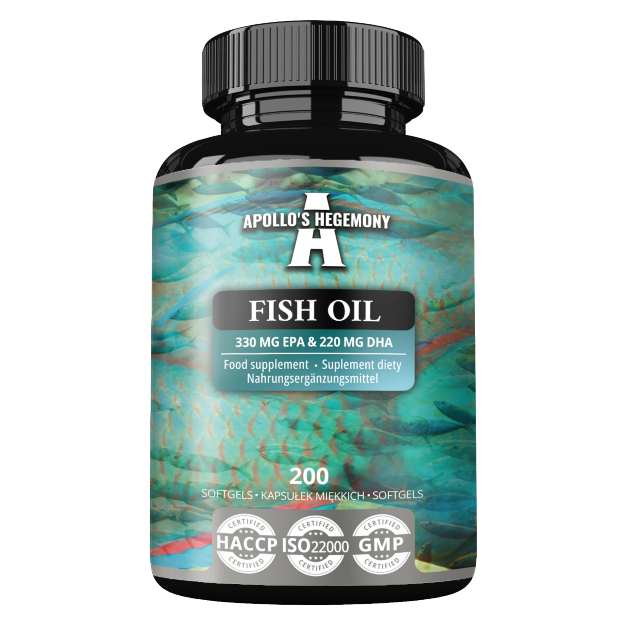 Apollo's Hegemony, Fish Oil 1000 mg, kapsułki, 200 sztuk zdjęcie