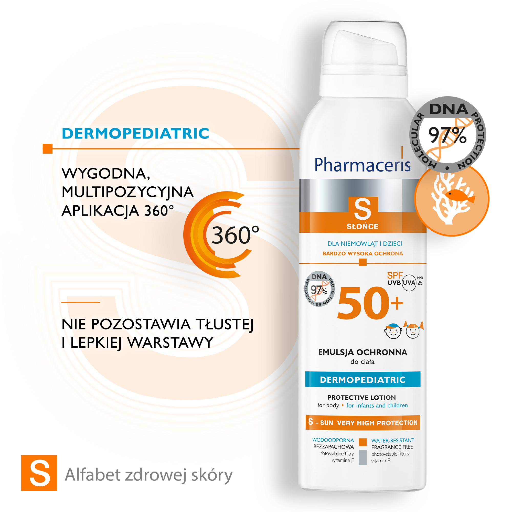 Pharmaceris S Emulsja ochronna dla niemowląt i dzieci SPF50+ spray, 150 ml