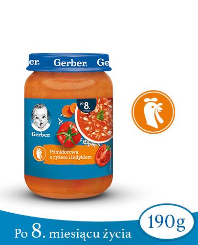 GERBER Zupka pomidorowa z ryżem i indykiem po 8 miesiącu - 190 g zdjęcie