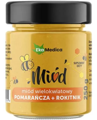 EkaMedica miód wielokwiatowy z pomarańczą i rokitnikiem 250 g zdjęcie