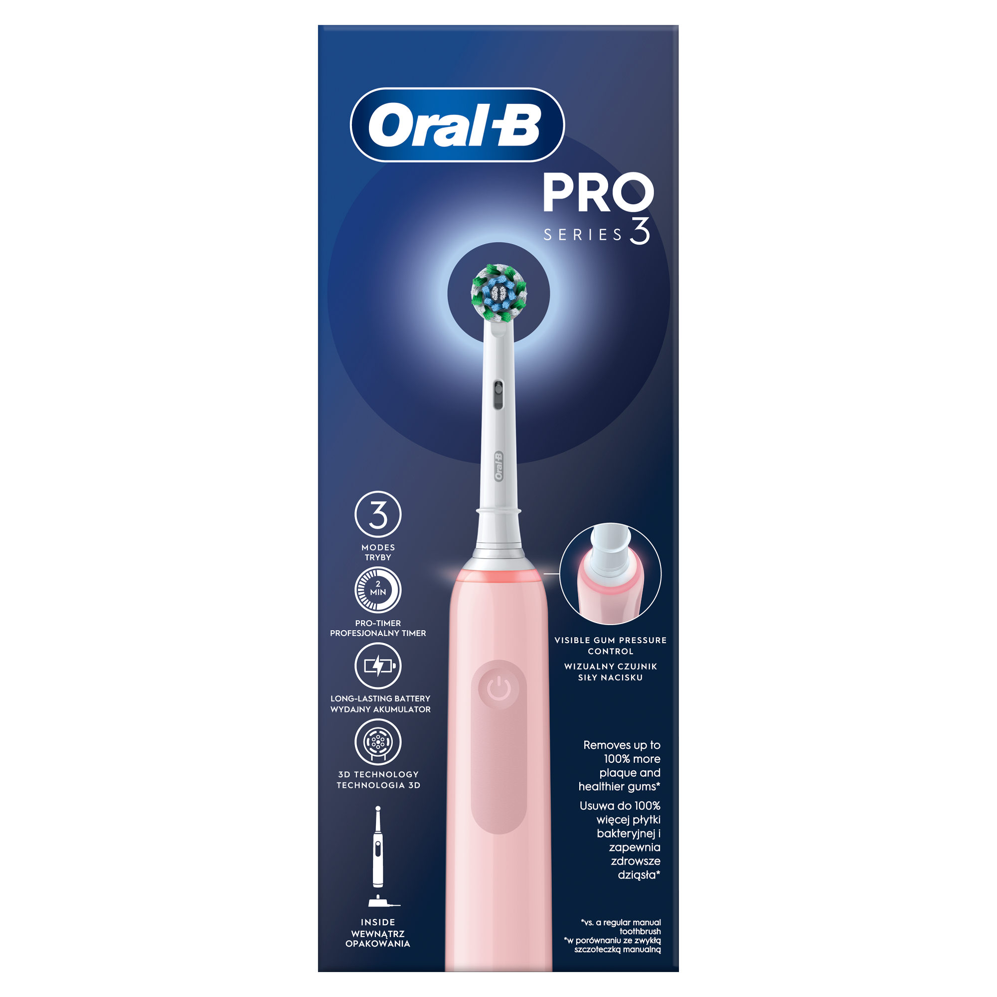 Oral-B Pro Series 3 różowa Szczoteczka elektryczna, 1 sztuka zdjęcie