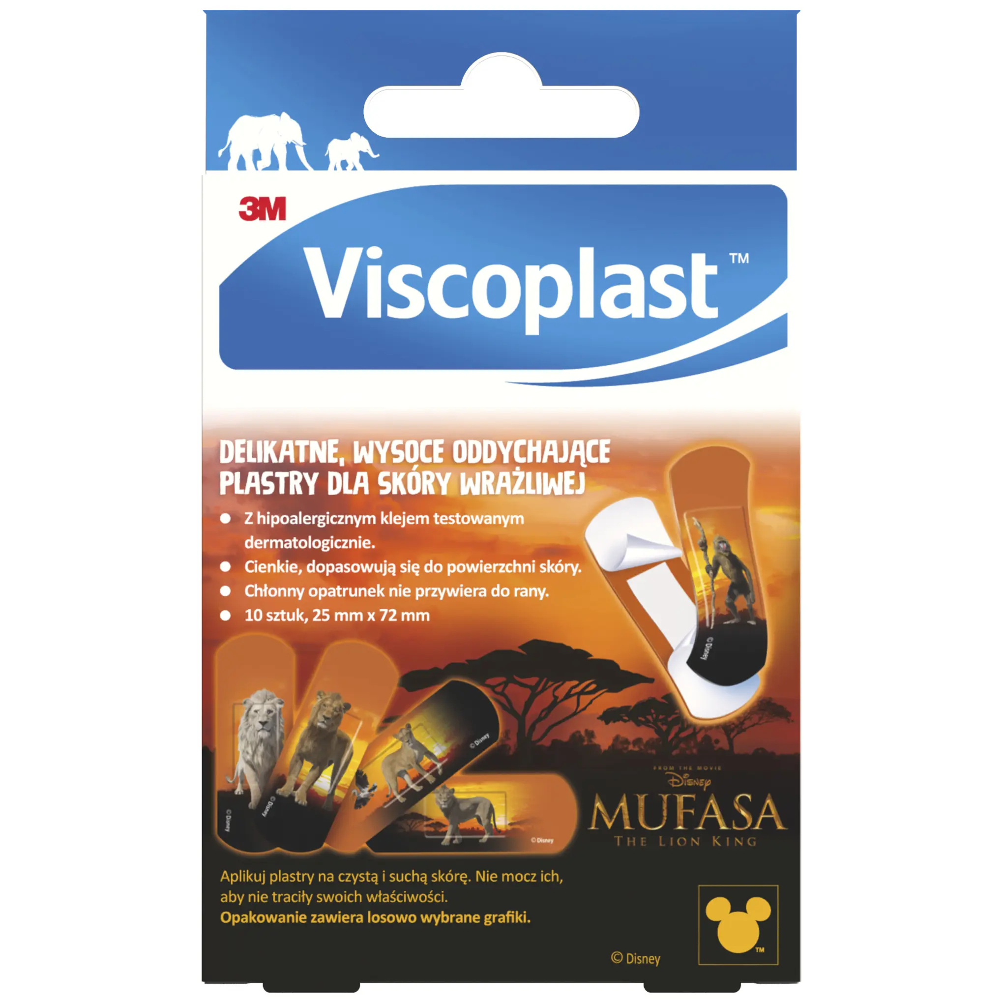 Viscoplast, Plastry Mufasa Król Lew, 72 mm x 25 mm, 10 sztuk