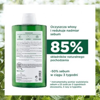 Klorane Szampon z organiczną pokrzywą seboregulujący - 400 ml 