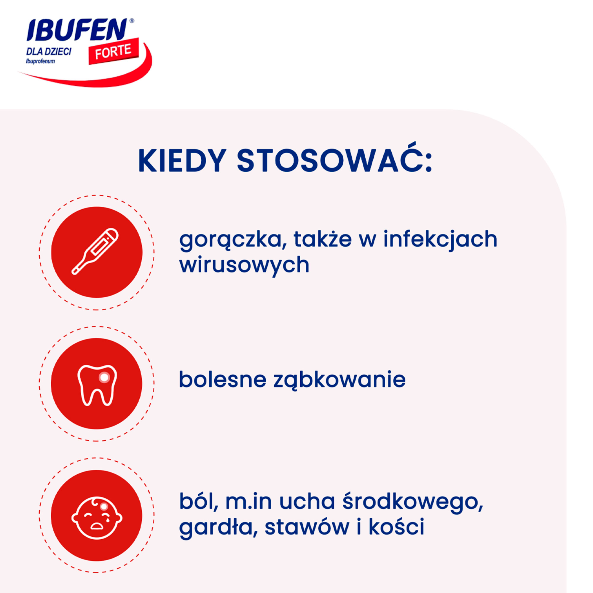 Ibufen dla dzieci forte o smaku truskawkowym, (200mg/5ml), zawiesina doustna, 100 ml