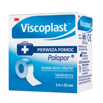 VIscoplast Pierwsza pomoc Polopor przylepiec włókninowy  5m x 25mm 1 sztuka