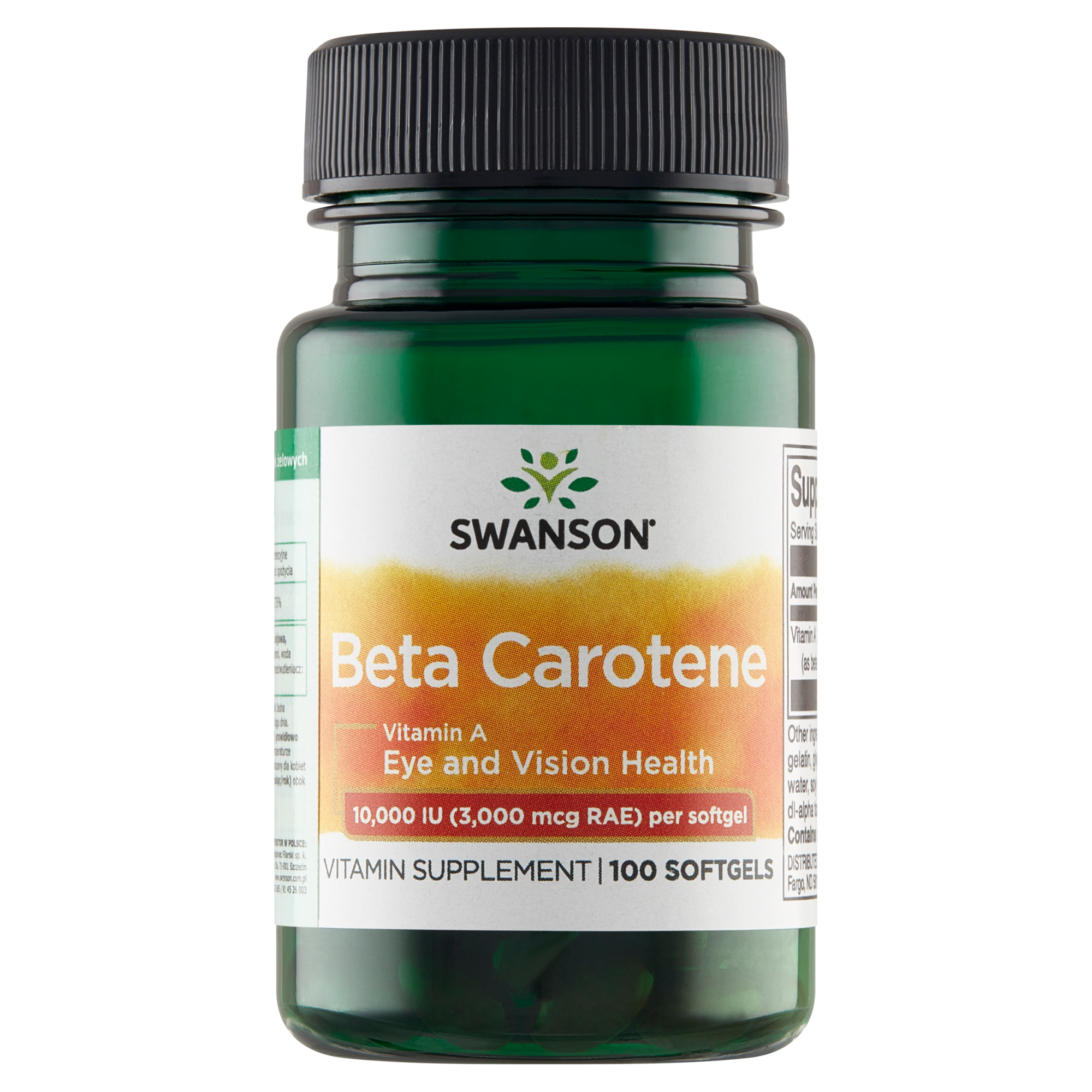 SWANSON Beta Carotene 10.000 I.U. - 100 kaps. - cera, wzrok, odporność - cena, opinie, wskazania zdjęcie