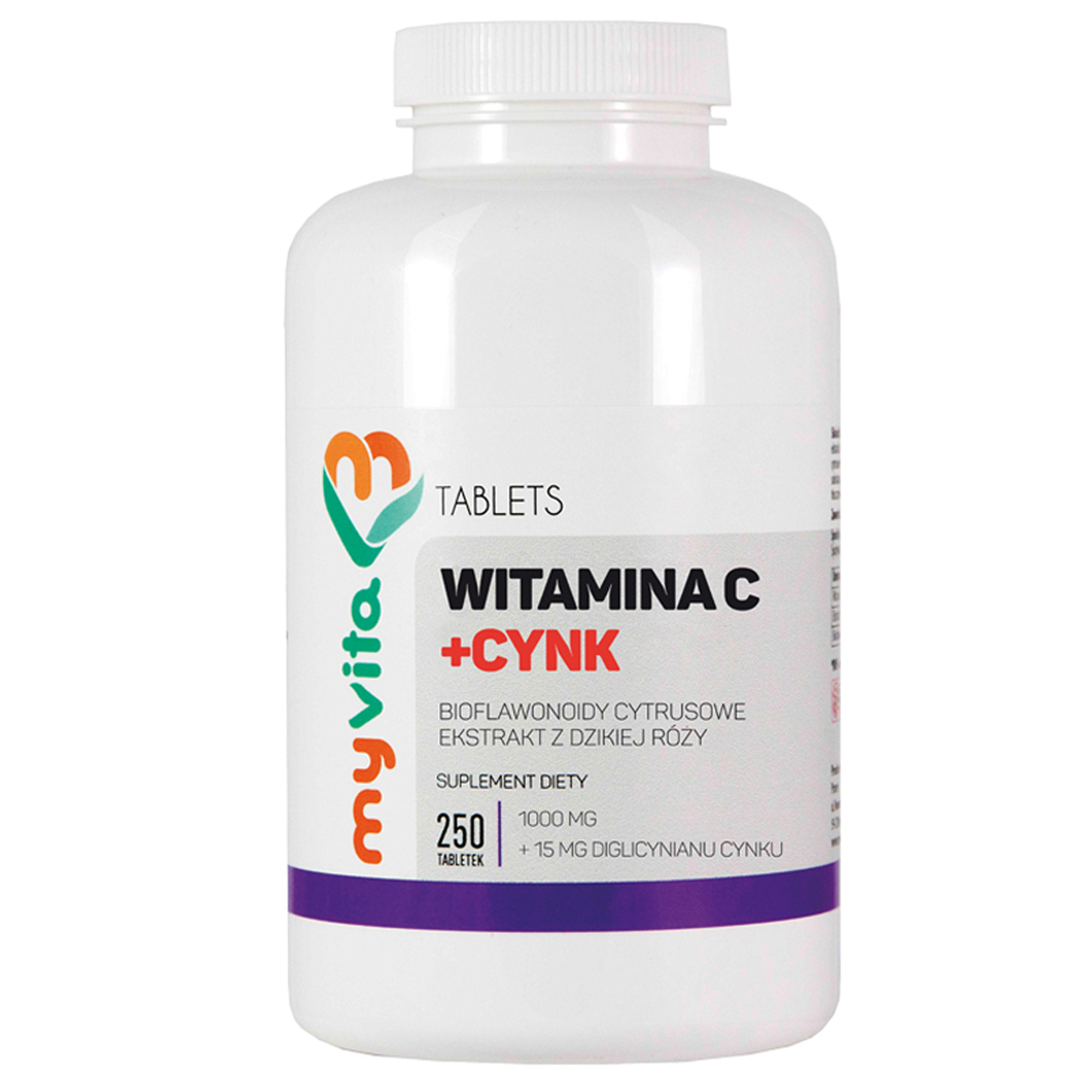 MyVita Witamina C 1000 mg + Cynk 15 mg 250 tabletek zdjęcie