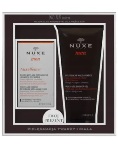 Nuxe Men Nuxellence specjalistyczny preparat przeciwstarzeniowy 50 ml + Nuxe Men wielofunkcyjny żel pod prysznic 200 ml [ZESTAW] zdjęcie