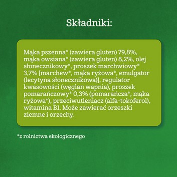 Gerber Organic Chrupki pszenno - owsiane Marchewka Pomarańcza Nutri Puffs po 10 miesiącu - 35 g - cena, opinie, składniki