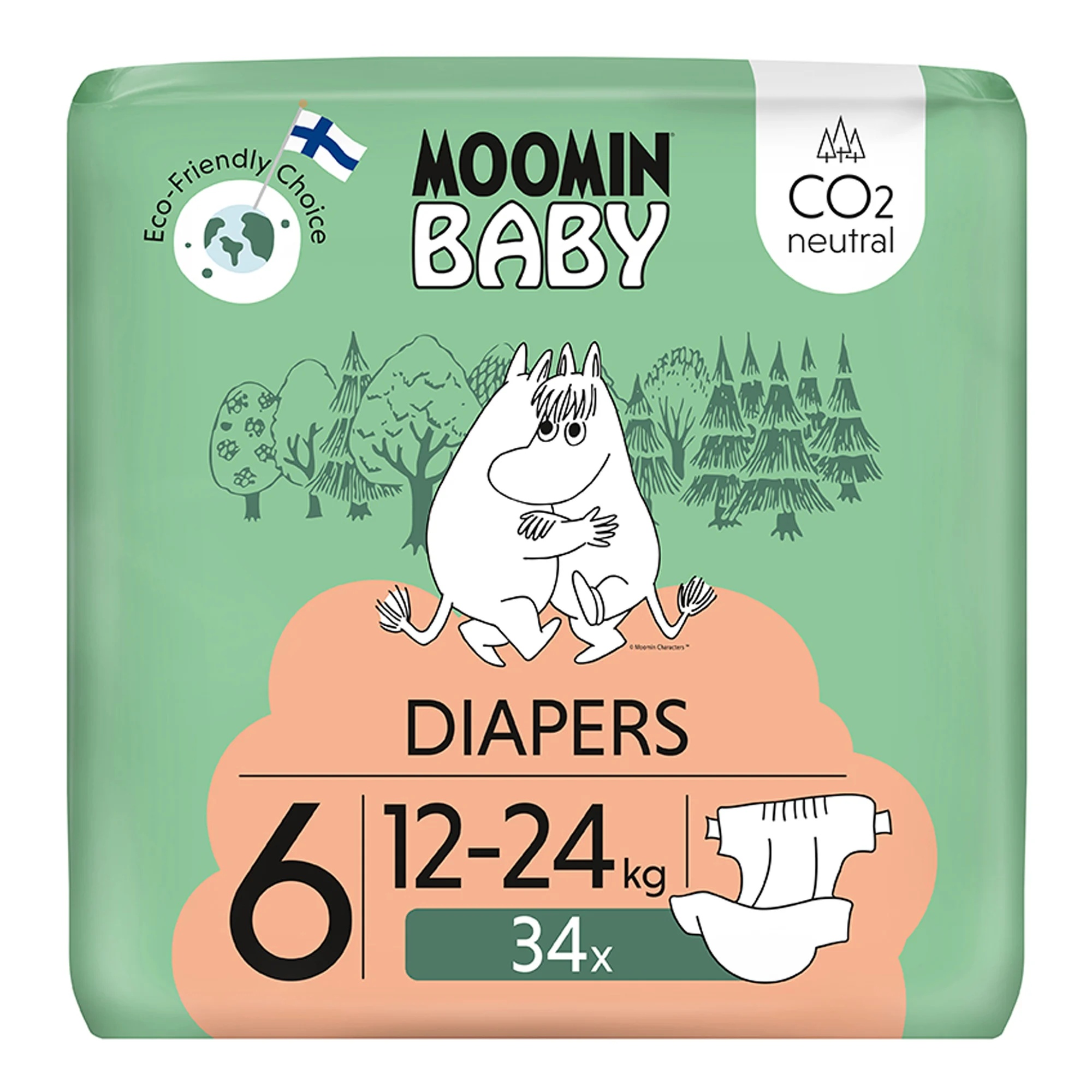MOOMIN Baby Pieluszki 6 JUNIOR 12-24 kg 34 sztuki zdjęcie