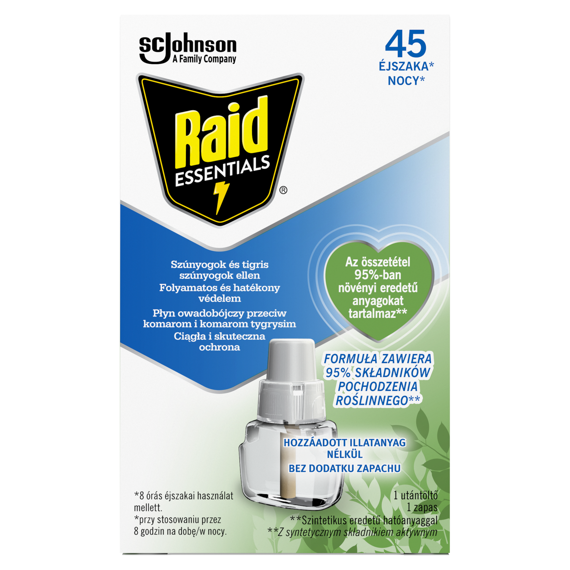 Raid Essentials, Płyn do urządzenia przeciw komarom 45 nocy, 27 ml zdjęcie