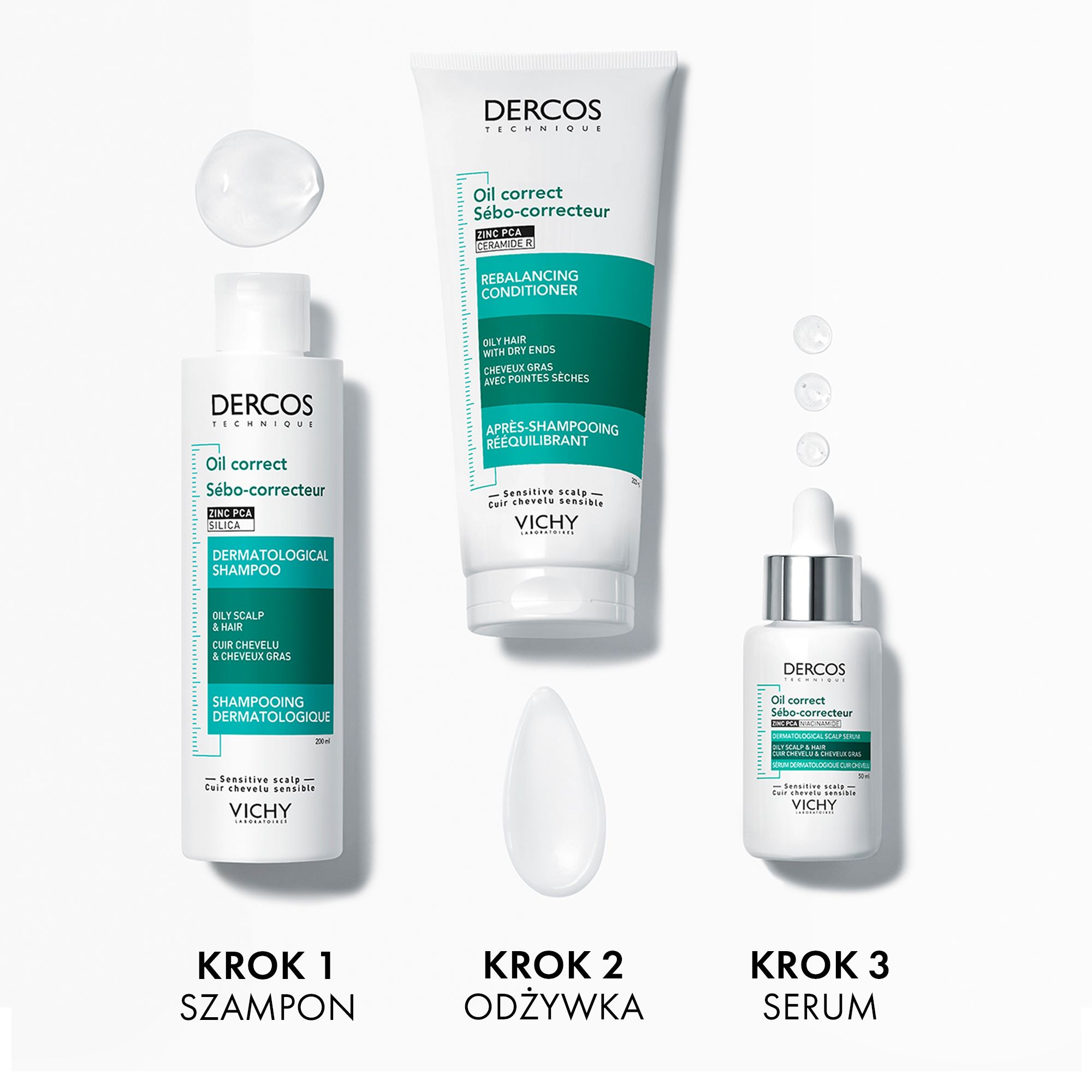 Vichy Dercos Oil Correct szampon normalizujący sebum 200 ml