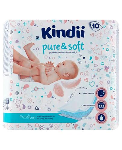 KINDII PURE&SOFT podkłady dla niemowląt 60x60 - 10 szt. - cena, opinie, właściwości zdjęcie
