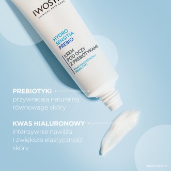 Iwostin Hydro Sensitia Prebio Krem pod oczy z prebiotykami, 15 ml, cena, opinie, wskazania 