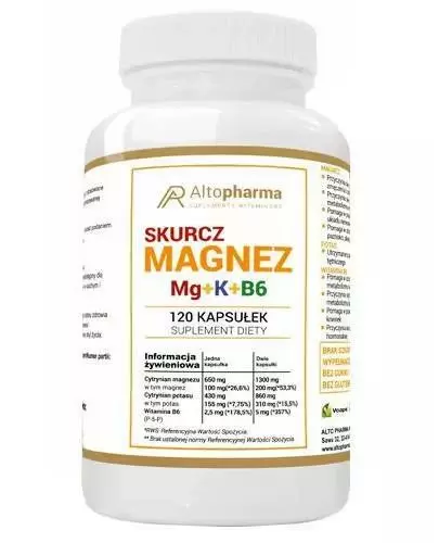 Altopharma Magnez Skurcz Magnez + Potas + B6 120 kapsułek zdjęcie
