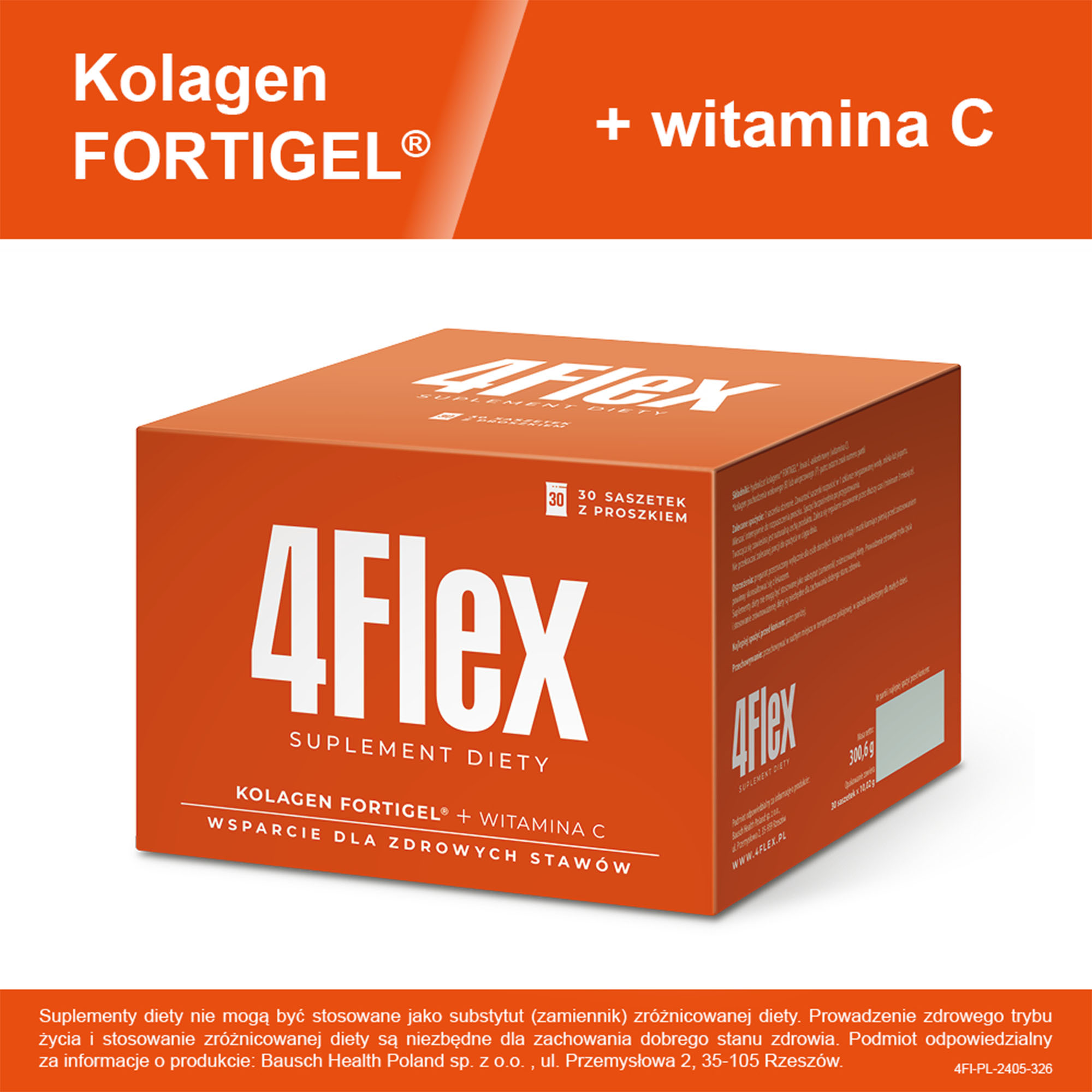 4 Flex, kolagen fortigel + witamina C, saszetki, 30 sztuk