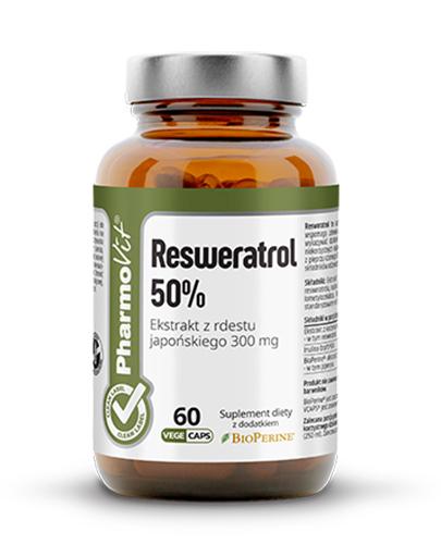 Pharmovit Clean Label Resweratrol 50% Ekstrakt z rdestu japońskiego 300 mg - 60 kaps. - cena, opinie, właściwości zdjęcie