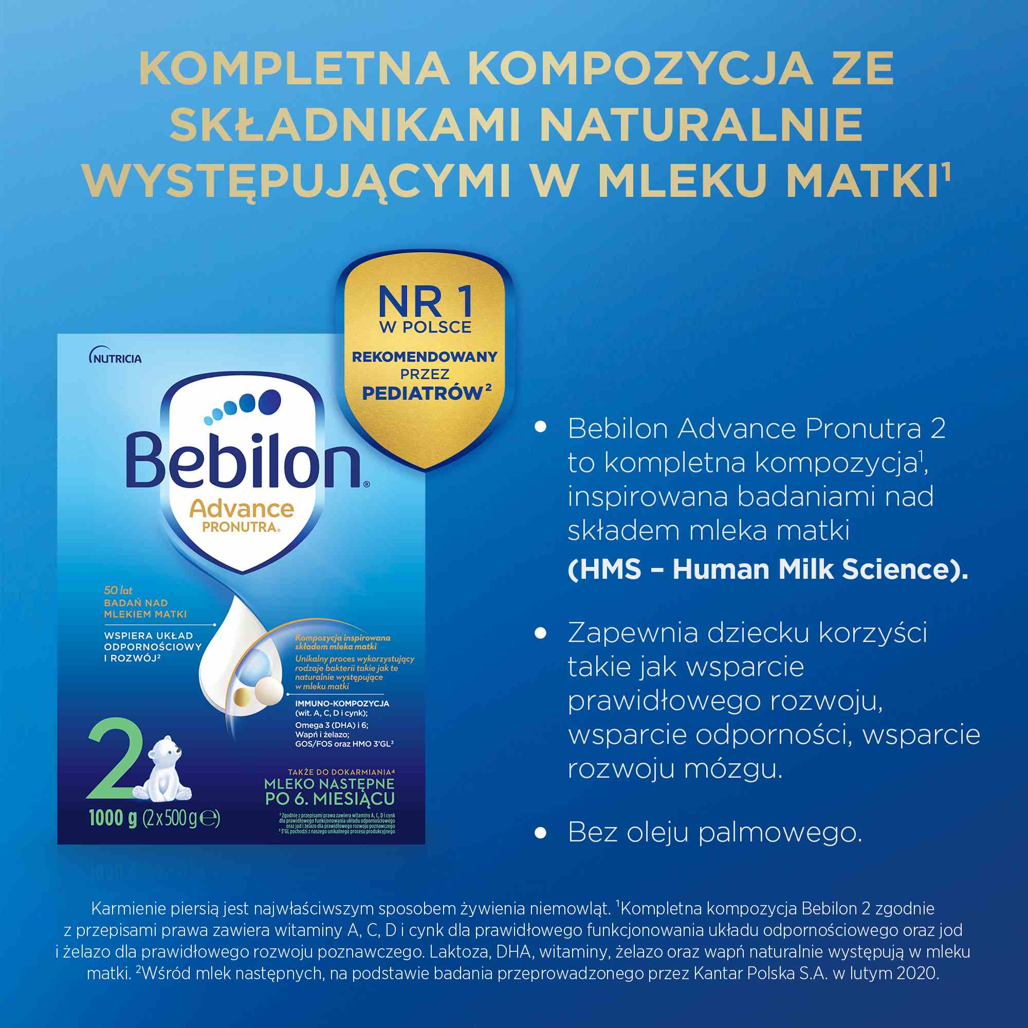 Bebilon 2 Pronutra Advance, mleko modyfikowane po 6 miesiącu, 1000 g