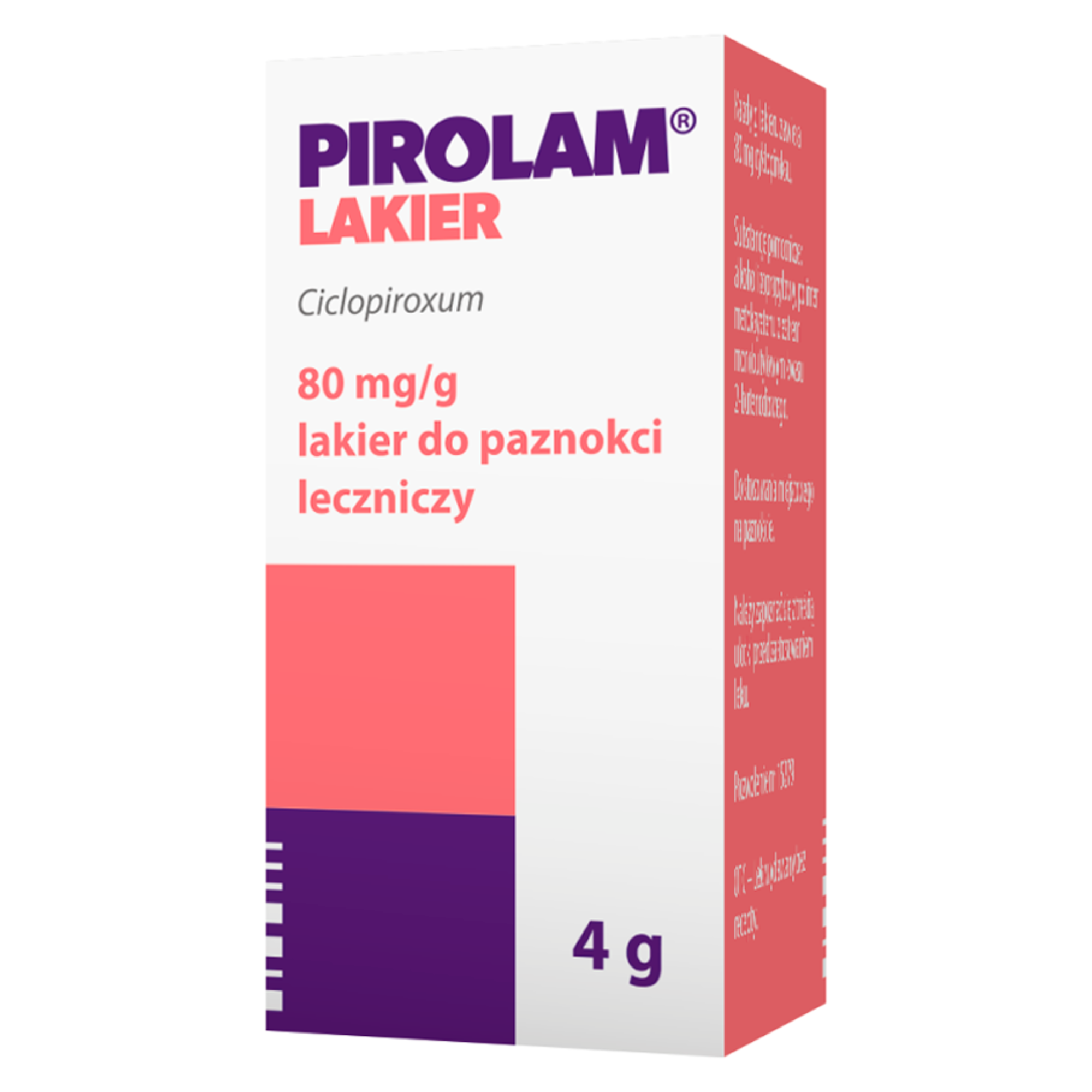 Pirolam 80 mg/g leczniczy lakier do paznokci 4 g zdjęcie