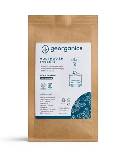 Georganics, Naturalne tabletki do płukania jamy ustnej English Peppermint, 720 tabletek zdjęcie