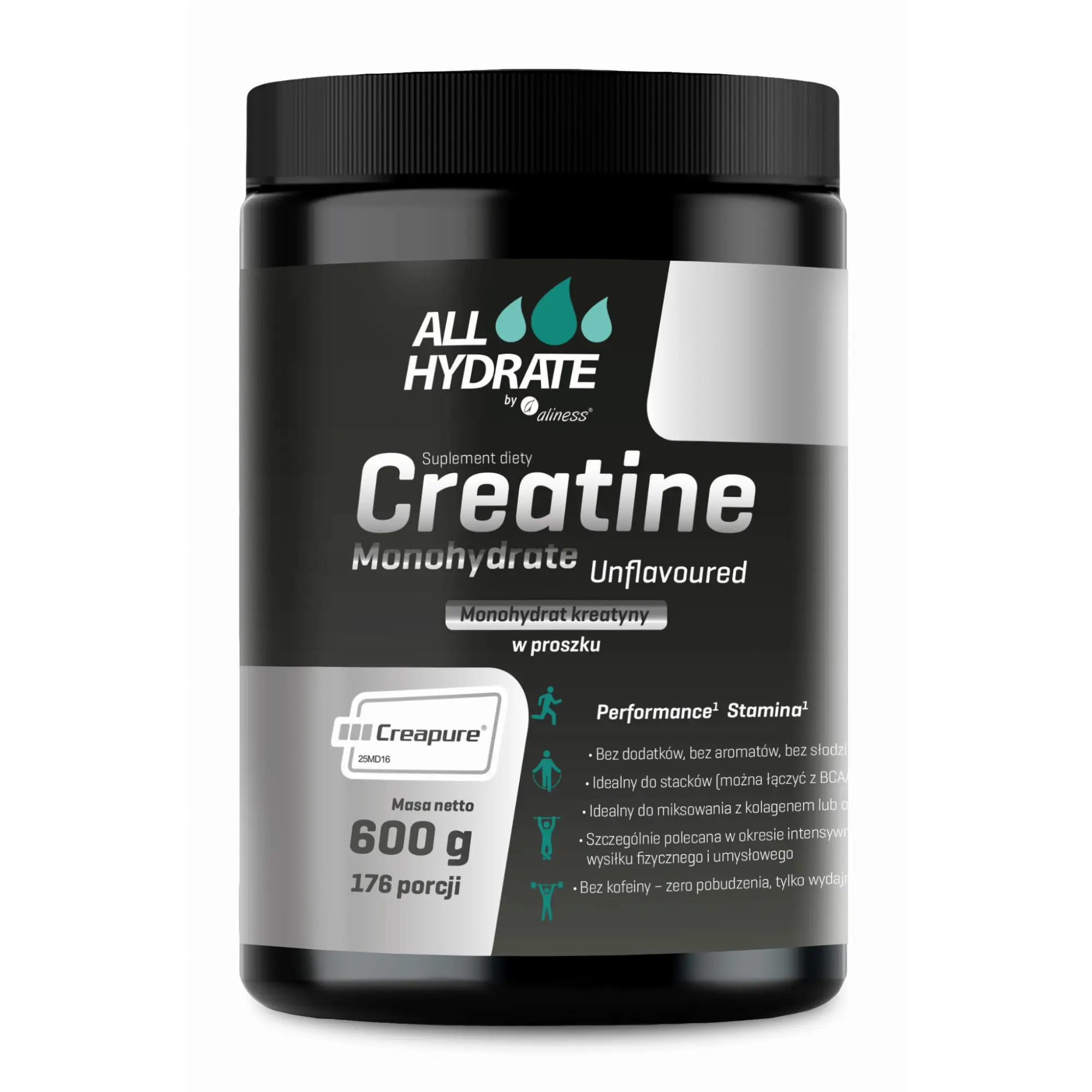 AllHydrate, Creatine Creapure 600 g, 176 porcji zdjęcie