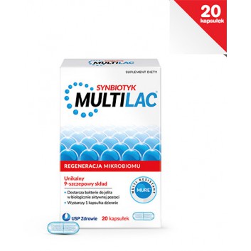 Multilac Synbiotyk probiotyk + prebiotyk 20 kapsułek