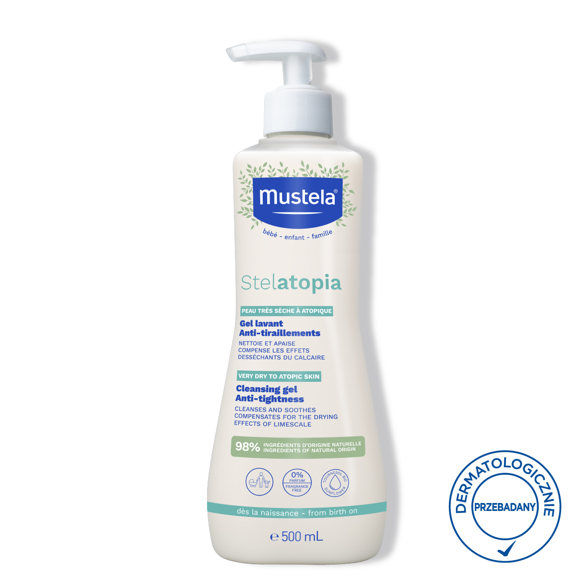 Mustela Stelatopia żel do mycia 500 ml