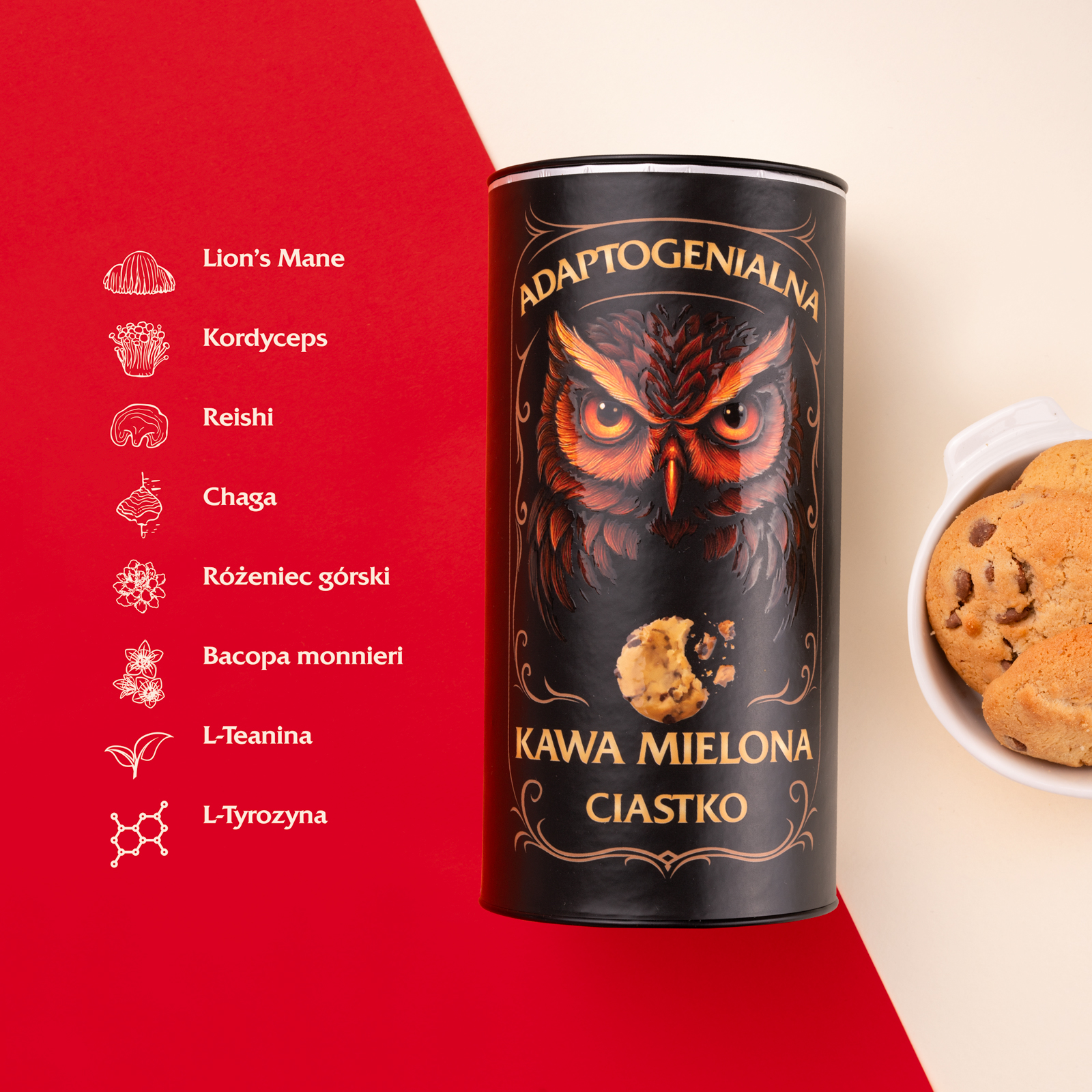 Adaptogenialna kawa mielona ciastko, 100 g