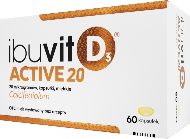 Ibuvit D3 Active 20, 20 mcg, 60 kapsułek zdjęcie