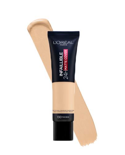 L'Oreal Infaillible Matte Cover 24h Długotrwały podkład matujący True Beige 130 - 30 ml - cena, opinie, właściwości zdjęcie