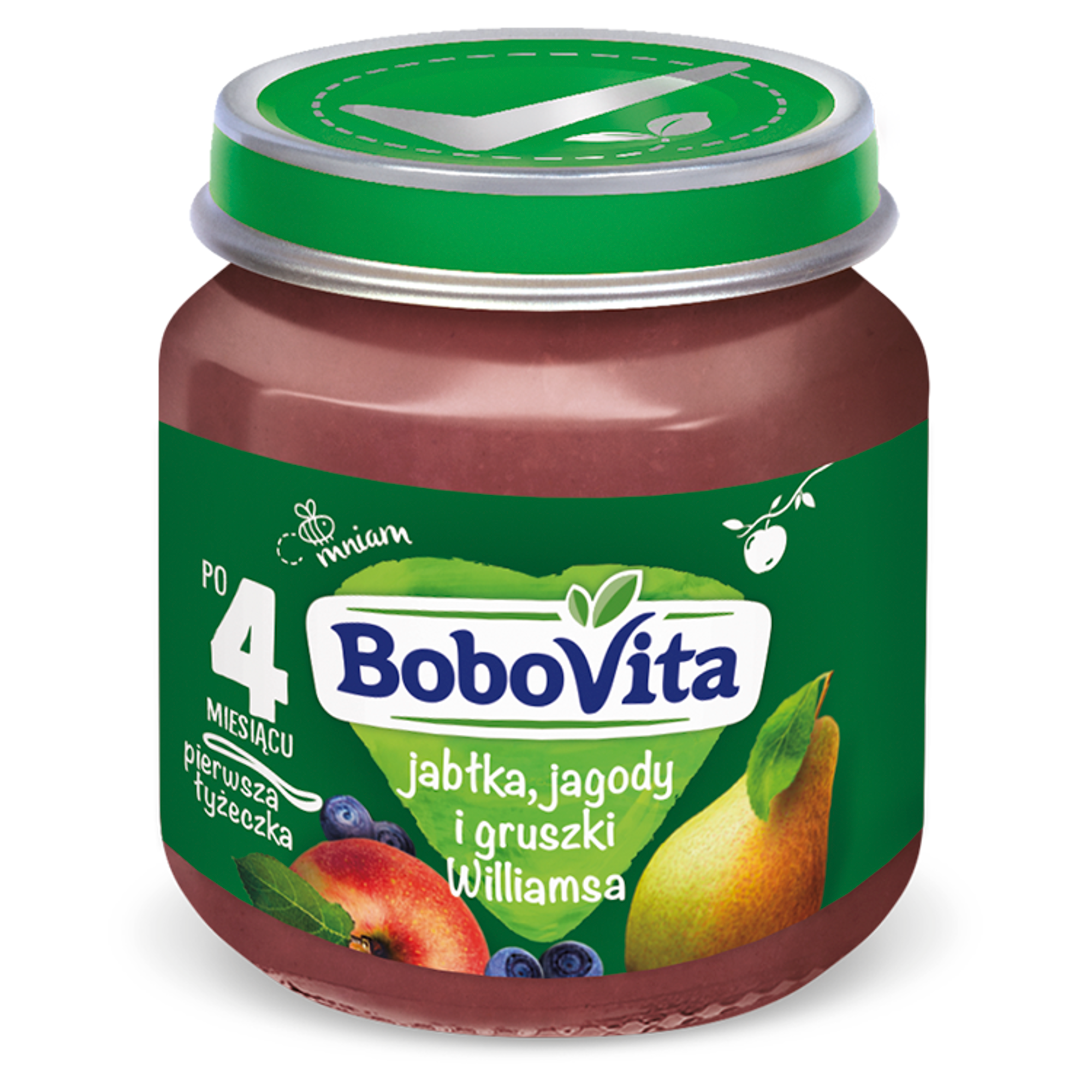 BOBOVITA Jabłka, jagody i gruszki Williamsa po 4 m-cu -125 g - cena, opinie, właściwości zdjęcie