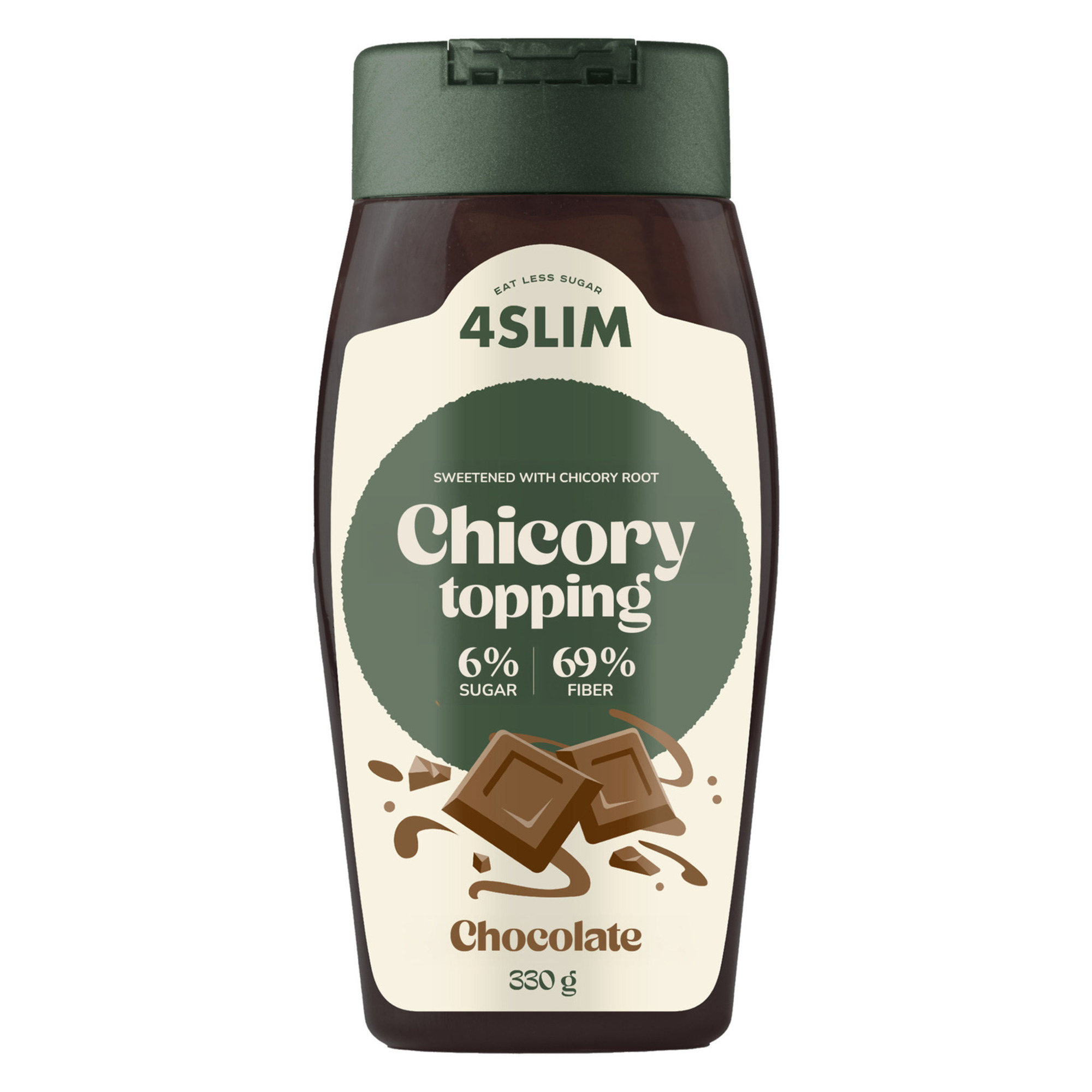 4Slim, Polewa z cykorii topping smak czekoladowy, 330 g