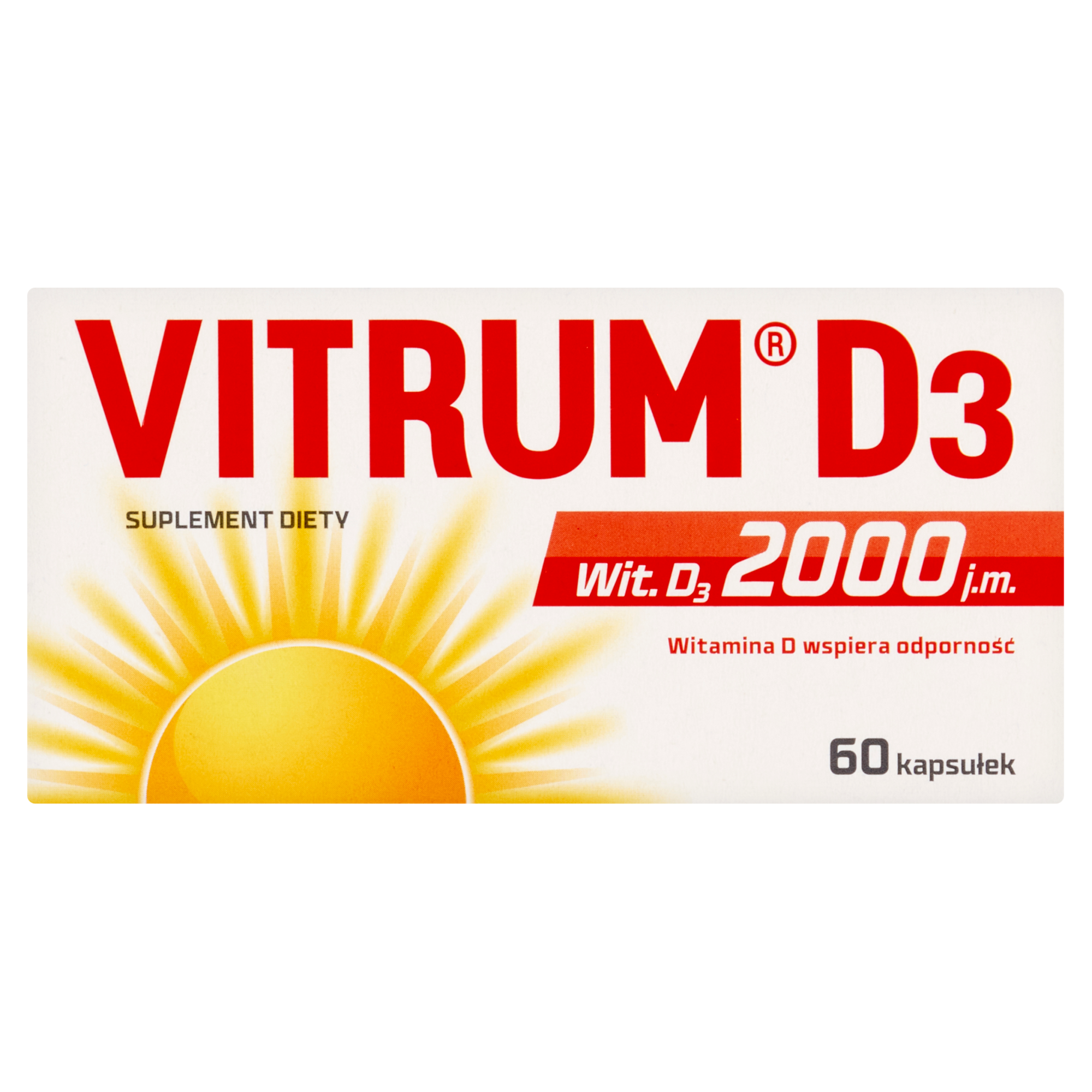 Vitrum D3, Witamina D3 2000 j.m., 60 kapsułek zdjęcie