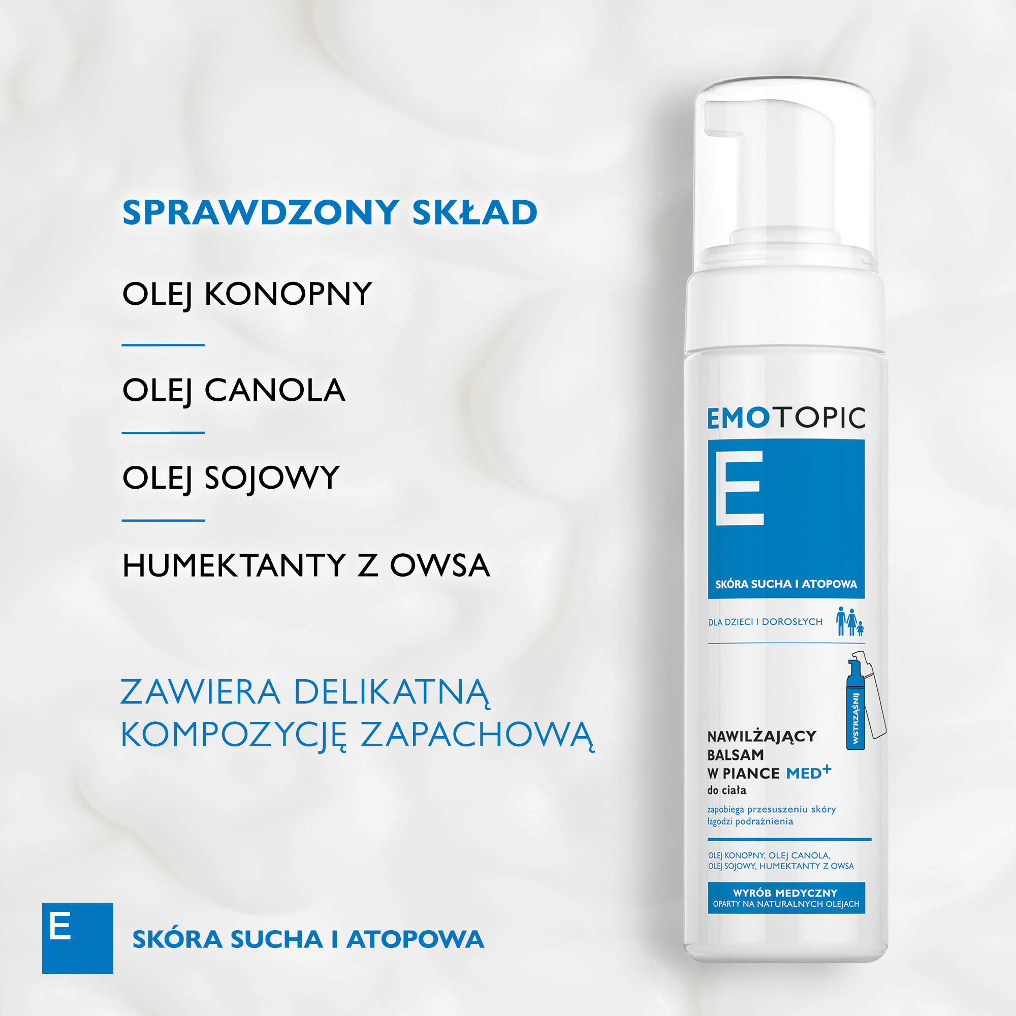 Emotopic nawilżający balsam w piance do ciała 200 ml