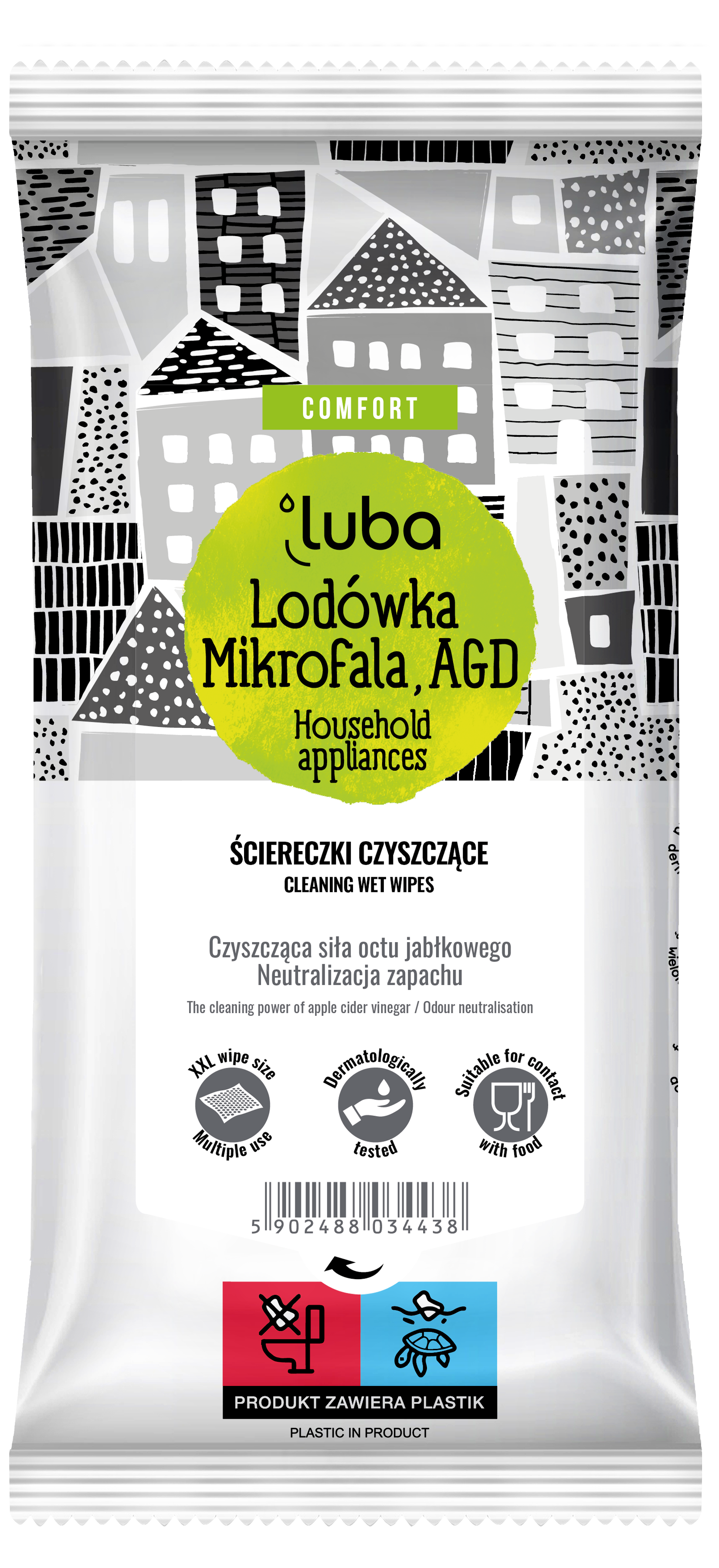 Luba Comfort - Nawilżane, Ściereczki do lodówki, Mikrofali, Agd, 32 sztuki zdjęcie