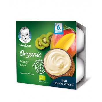 Gerber Organic Deserek 100% wegański z musem kokosowym mango, kiwi dla niemowląt po 6. miesiącu - 360 g