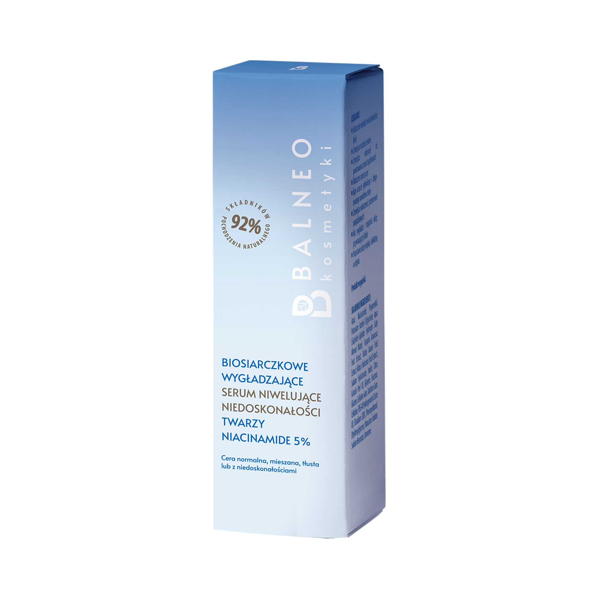 Balneokosmetyki Biosiarczkowe wygładzające serum niwelujące niedoskonałości twarzy NIACYNAMID 5%, 30 ml zdjęcie
