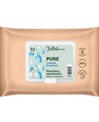 Luba Family Pure, Papier toaletowy nawilżany spłukiwalny, 50 sztuk zdjęcie